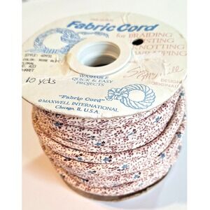 Maxwell International Fabric Cord Rose Blue Floral Pre-Sewn 10 Yards 40931
